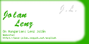 jolan lenz business card