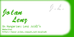 jolan lenz business card